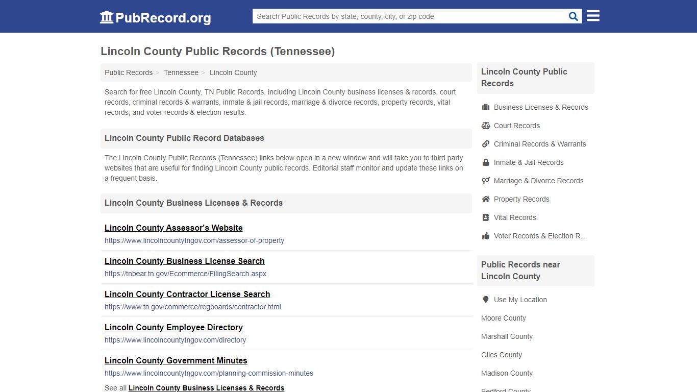 Free Lincoln County Public Records (Tennessee Public Records)