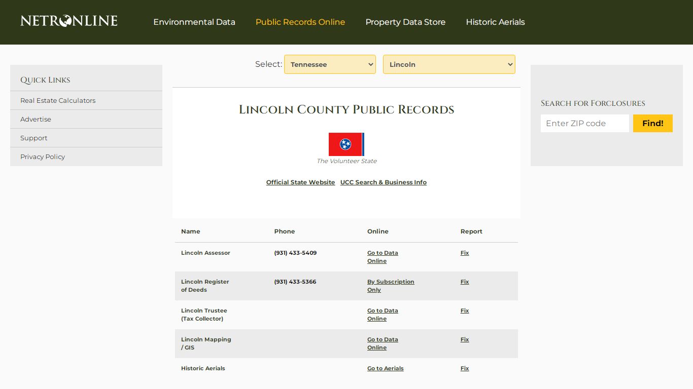 Lincoln County Public Records - NETROnline.com